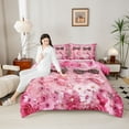thumbnail image 4 of Castle Fairy Leopard Print Bow Knot Twin Comforter Sets,Dreamy Ribbon Bowtie Bedding Set, 4 of 8
