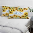 thumbnail image 4 of Sunflowers Throw Pillow Covers, Yellow Flowers Summer Botanical Pastoral Wooden Soft Breathable Pillow Cases with Invisible Zipper, Queen Size Pillowcases for Couch Bed Sofa Chair 20x30 Inches, 4 of 9