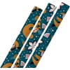 Hyjoy Cute Sloths Fruits Flowers Wrapping Paper for All Gift Wrap Occasions 3 Sheets-23 inch X 58 inch Per Sheet
