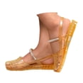 thumbnail image 1 of Ladies Fashion Jelly Sandals Comfortable Breathable Toe Strap Slide Summer Casual Flat Shoes PVC Material Rhinestone Buckle Adjustable Strap All Day Support, 1 of 7