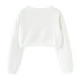 thumbnail image 4 of GYRATEDREAM Girls Long Sleeve Bolero Cardigan Kids Button Closure Knitted Shrug Cropped Sweaters Tops for 3-4Y White, 4 of 10