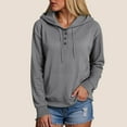 thumbnail image 2 of Xudanell Womens Sweatshirt Solid Color Fashion Clothes for Women V Neck Cute Hoodies Front Pockets Sweatshirt, 2 of 9