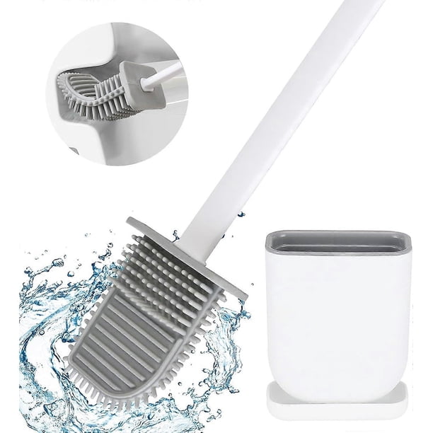 Silicone Toilet Brush and Holder Set Toilet Bowl Brush Flexible Bendable Brush Head