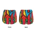 thumbnail image 3 of Balery Colorful Arrow Graffiti Pattern Pantalones cortos deportivos para mujer con forro y dos bolsillos, elásticos, para entrenamiento, gimnasio, yoga-Small, 3 of 7