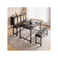 thumbnail image 4 of Dining mesa set para 4: kitchen mesa con benches, rectangular dining room set con 2 forrado benches, 3-piece set para small spaces, apartments, studios, 4 of 7