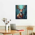 thumbnail image 2 of COMIO Turquoise Light Christmas Deer Vintage Poster Decorative Reindeer Painting Canvas Wall Art Living Room Bedroom Picture Artwork 16x20in, 2 of 4
