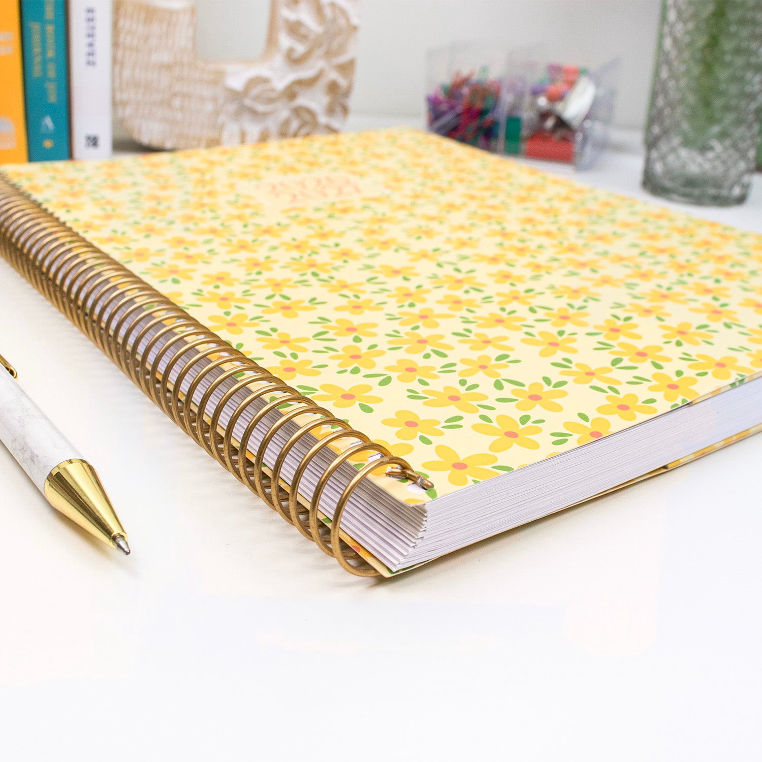 bloom daily planners 2026-2027 Academic Planner, 13 Month Monthly & Weekly, 8.5" x 11" Soft Cover, Stickers Included, Butter Yellow Daisies