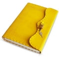 thumbnail image 3 of Jaald 10" Leather Journal Blank Notebook Handmade Travel Diary with Lock Writing Bullet Journal Christmas Gift Yellow Sketchbook for Artists, 3 of 8