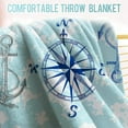 thumbnail image 4 of Nautical Anchor Compass Blanket Gifts for Boys Women Girls, Ocean Marine Themed Decoration for Home Bedroom Living Room Sofa, Super Soft Smooth Lightweight Throw Blankets Blue Twin 60"x80", 4 of 6