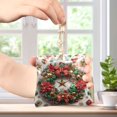 thumbnail image 4 of PU Leather Coin Purse Wallet Compact Water-Resistant Card Cases Money Organizers Christmas Wreath Pattern, 4 of 7