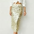 thumbnail image 2 of HXWCHs Elegant High Waist Bodycon Midi Skirt With Sequin Detail For Stylish Casual Party Wear And Versatile Daily Outings Or Special Events Gold S, 2 of 4