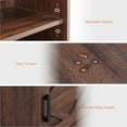 thumbnail image 5 of WAMPAT End Table, Pedestal Side Table with Drawer and Cabinet Wood Bedside Table Nightstands for Living Room Bedroom,Rustic Brown, 5 of 6