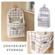 thumbnail image 5 of Bolsa de almacenamiento para colgar en la pared, organizador de lino a cuadros en blanco y negro, bolsa de almacenamiento para montar en la pared, sin perforaciones, sobre la puerta (blanco, 5 of 5