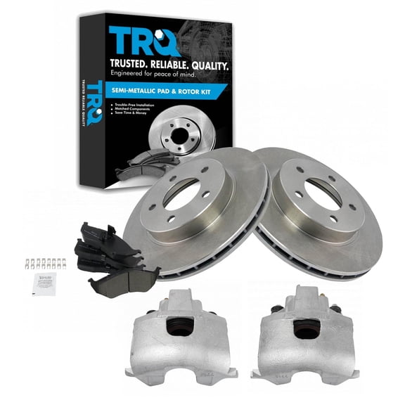 TRQ Front Brake Pad & Rotor Kit Brake Caliper Brake Pads Brake Rotor Semi-Metallic Fits Select 1993-1997 Chrysler Concorde 1994-1997 LHS 1994-1996 New Yorker Dodge Intrepid Eagle Vision