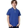 thumbnail image 4 of Kid Boys Polo Shirts Blue Tshirt Boys Boys Button Down Shirt Boy Short Sleeve Shirt Boys Clothes Size 9-10 Years, 4 of 4