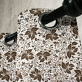 thumbnail image 4 of Ambesonne Earth Tones Grommet Curtain, Brown Flower Leaves, 50" x 54", Dark Brown White, 4 of 6