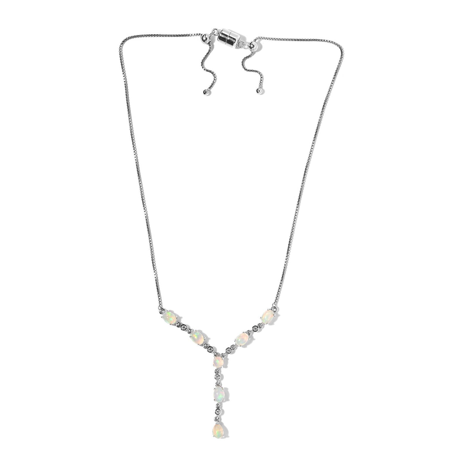 Natural Ethiopian Opal Silver Necklace- Opal Jewelry- Bridal Necklace- Necklaces for Women- Opal Necklace- Minimalist Necklace- Gift For Her