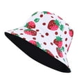 thumbnail image 2 of Clearance! Baberdicy Unisex Print Double Side Wear Reversible Bucket Hat Trendy Cotton Twill Canvas Sun Fishing Hat Fashion Cap Red, 2 of 3