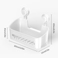 thumbnail image 3 of Suction Cup Bathroom Shower Shelf Storage Basket Wall Mounted Organizer for Shampoo Kitchen Rack Removable No Drilling, 3 of 5