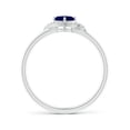 thumbnail image 2 of Angara Natural 0.35 Ct. Blue Sapphire with Diamond Halo Ring in Sterling Silver for Women (Ring Size: 12), 2 of 8