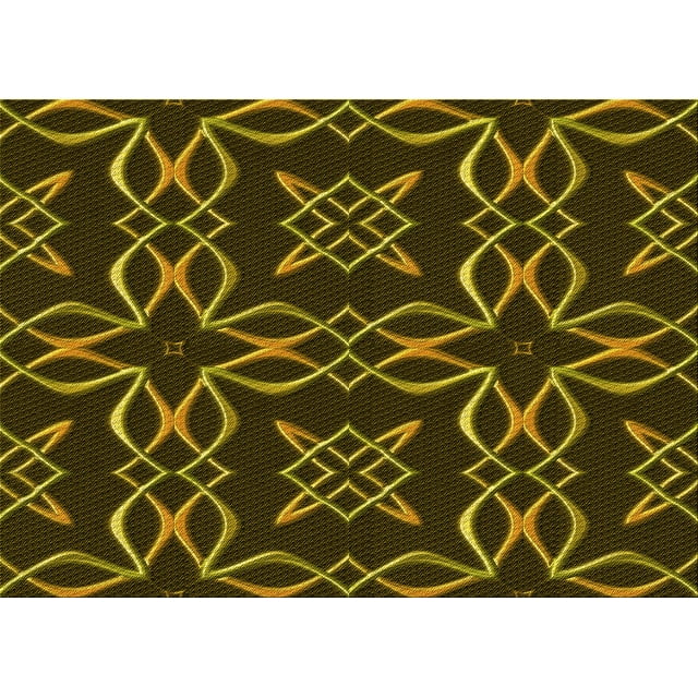 Ahgly Company Machine Washable Indoor Rectangle Transitional Black Brown Area Rugs, 8' x 10'