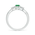 thumbnail image 2 of ANGARA Natural Oval Emerald Bypass Ring with Trio Diamond Accents in 14K White Gold for Women (Size-7x5mm) | May Birthstone, Birthday, Anniversary, Jewelry Gift for Women | Natural Emerald Ring, 2 of 8