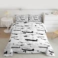 thumbnail image 2 of Homewish Retro Sirplane Full Size Comforter Sets,Vintage Aircraft Theme Bedding Comforter Set,White Black Gray Bedding Sets For Boys Teens,Super Cozy Room Decor Reversible,3 Pieces, 2 of 8
