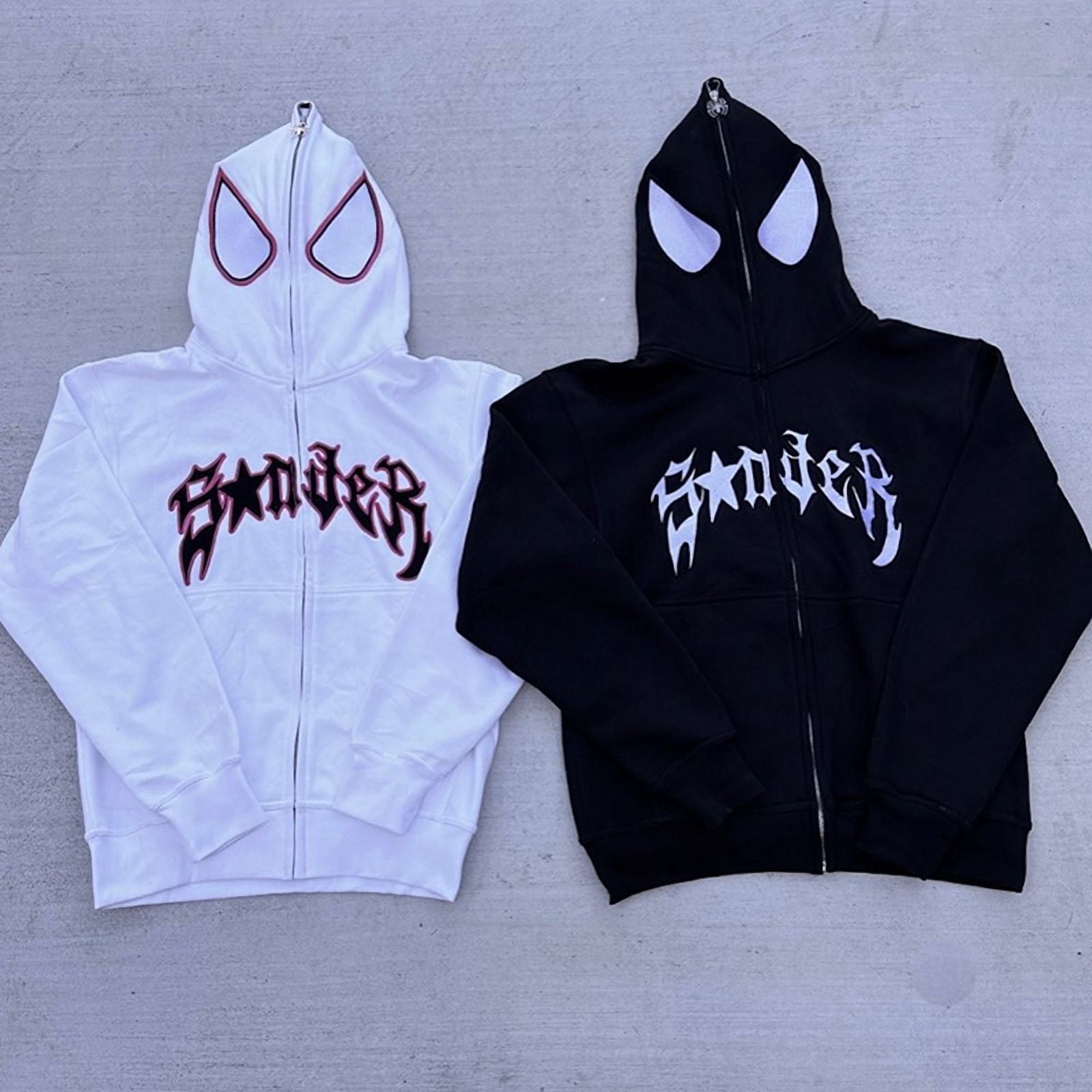 Full Zip Up Spider Hoodie Women Men Streetwear Harajuku Graphic
