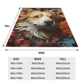 thumbnail image 3 of Honeii Vintage Colorful Flower Puppy Print Fleece Blanket - Throw Blanket for Bed, Sofa, Couch, Camping, and Travel , Microplush Ultra Soft Warm Blanket-50"x40", 3 of 7