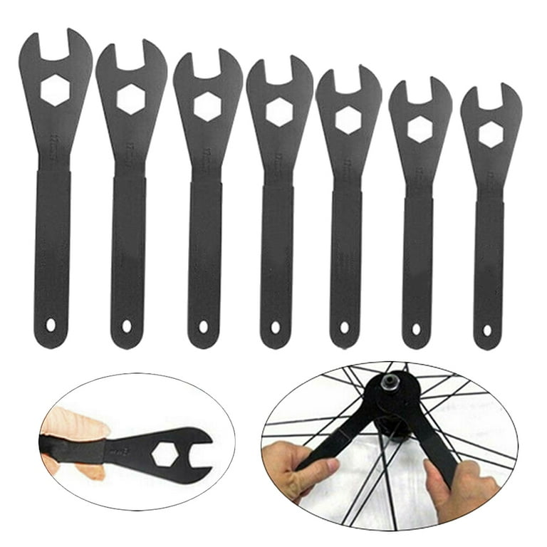 BOY 7Pcs Bike Hub Cone Wrench Wheel Axle Pedal Spanner