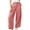 Red, variant on Zulora Women’s High Waisted Checkered Wide Leg Pants Button Fly Side Pockets Casual Summer Trousers