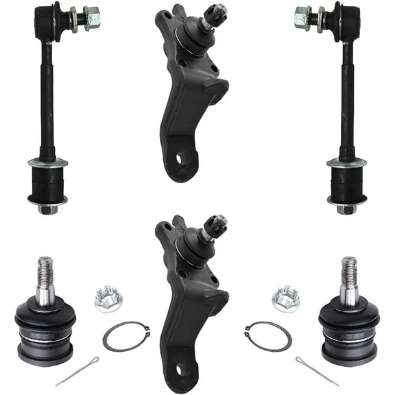 Detroit Axle - Front 6pc Suspension Kit for 1996-2002 Toyota 4Runner, 00-02 Tundra, 4 Upper Lower Ball Joints 2 Stabilizer Sway Bars 1996 1997 1998 1999 2000 2001 2002 Replacement
