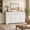 Rustic White and Honey Brown, variant on LEDREM Farmhouse Buffet Cabinet, Coffee Bar Sideboard with 2 Drawers & Adjustable Shelves, 4 Doors, 55.1" Wide, Rustic White and Honey Brown