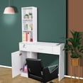 thumbnail image 2 of Salon Stations for Hair Stylist, Locking Barber Station Organizer, Wall Mount Hair Styling Equipment with 2 Drawers, 1 Storage Cabinet, 3 Open Shelves, for Beauty Spa Bedroom Hairdresser, White, 2 of 15