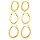 thumbnail image 1 of JeenMata Juego de 3 Aros de Estilo Contemporáneo en Paquete Múltiple Bañados en Oro Amarillo, 1 of 5