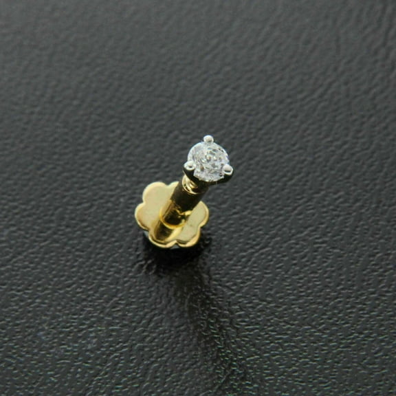Shop Jewelry Nose Lip Labret Screw Stud Piercing Ring Pin Bone Lab Created Diamond 925 Silver