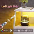 thumbnail image 4 of Eunos Petite Table de Chevet avec Station de Charge pour Chambre, Commode Blanche avec Étagères de Rangement, 4 of 7