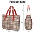 thumbnail image 3 of Tote Bag for Women - Red and Green Christmas Plaid Pattern Shoulder Bag - Large Utility Work Duffle Bag with Zipper Handbag for Travel, Work, Sprots, 3 of 5