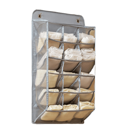 

15/5 Grids Bra Underwear Compartment Storage Box Wardrobe Socks Garments Holder Bag Wall Hanging Clothes Storage Box Hanger Box