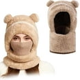 thumbnail image 5 of 2026 New Bear Mask Cap, Machine Washable Cute Bear Ear Balaclava Cap, Outdoor Windproof Warm One Piece Scarf and Mask Set(Style-B), 5 of 6