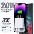 thumbnail image 2 of Bloque de carga DelTucci de 20 W con doble puerto USB C + USB A para iPhone, 2 of 7