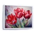 thumbnail image 2 of Designart "Peaceful Tulip Elegance" Tulips Floater Framed Wall Art Living Room, 2 of 5