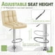 thumbnail image 4 of JJUN Bar Stools Modern Pu Leather Swivel Adjustable Hydraulic Bar Stool Square Counter Height Stool Set of 2 (Beige), 4 of 8