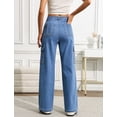 thumbnail image 2 of Eddoyee Womens High Waist Cargo Wide Leg Denim Pants Stretch Casual Jeans S-XXL, 2 of 6