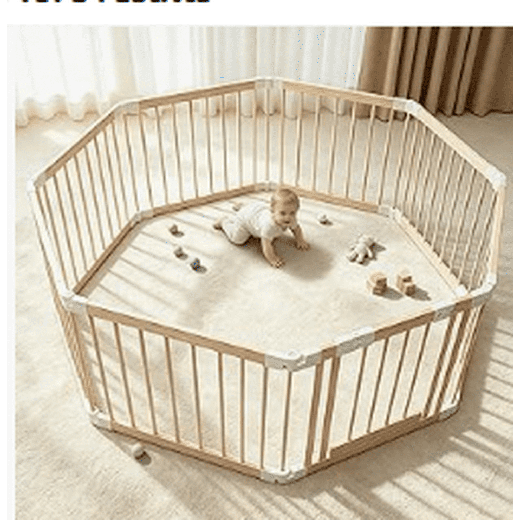 Portable Foldable Baby Playpen with Soft Mat and Mesh Panels