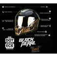 thumbnail image 3 of Casco Integral Black Pearl Bandit Negro Dorado Brillo Dot Ece Talla XL, 3 of 7
