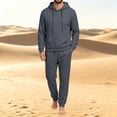 thumbnail image 7 of Hearthz Men's Hoodie Tracksuit 2 Pieces Set Oversized Pullover Hooded Sweatshirt & Wide Leg Sweatpants Fall Winter Athletic Sweatsuits for Men Dark Gray L, 7 of 7
