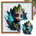 thumbnail image 1 of (11CTACC-4859__C__40X40) Hilo algodón ecológico bordado 11CT Impresión 3 hebras 40*40cm Kit serie película y televisión punto cruz Baby Groot, 1 of 9