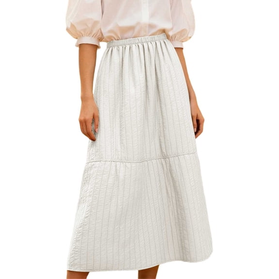 oqasdz Mid Length Skirts for Women High Waist Solid Color Stretch Versatile Midi Skirt Elegant Design Comfortable Soft Fabric Daily Wear