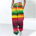 thumbnail image 2 of PuLe Womens Drawstring Cinch Bottom Butterfly Print Sports Color Block Casual Sporty Workout Trousers Sweatpants Comfy, 2 of 5